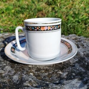 Bundle 4 Sets, Vintage, mid-century, demitasse espresso cups w saucers, art deco